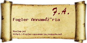 Fogler Annamária névjegykártya